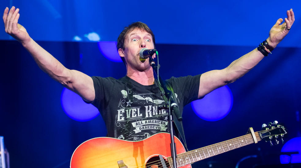 Coldplay frontman James Blunt on stage